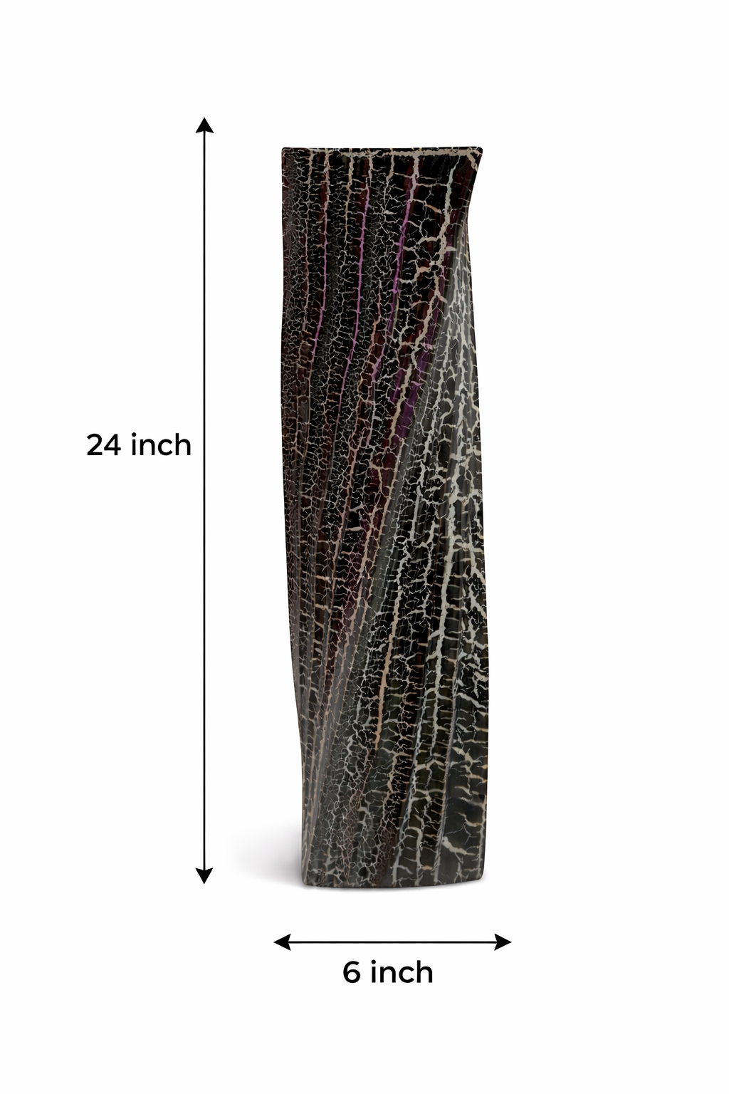 Obsidian Wave Crackle Floor Vase 2