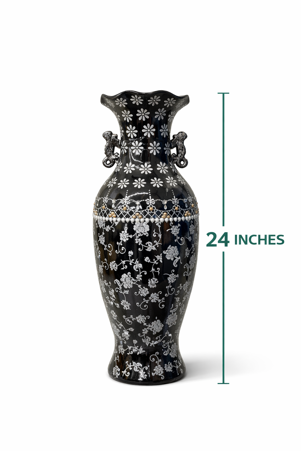 Black Artisan Ceramic Vase 2